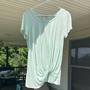 Allison Joy Mint Green Tie Front Short Sleeve T-Shirt